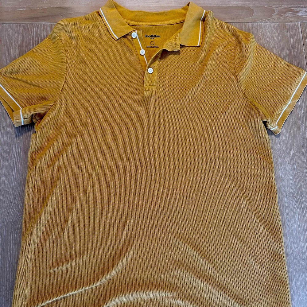 Goodfellow Yellow Vintage Style Polo